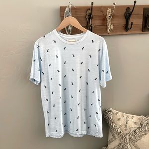 Men’s Denim and Flower T Shirt